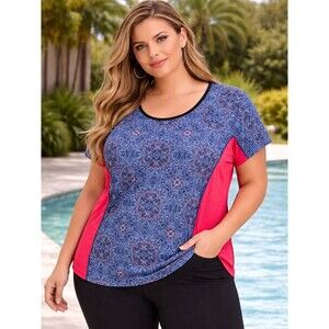 Full Beauty Sport Active Short Sleeve Top Plus Size 26
